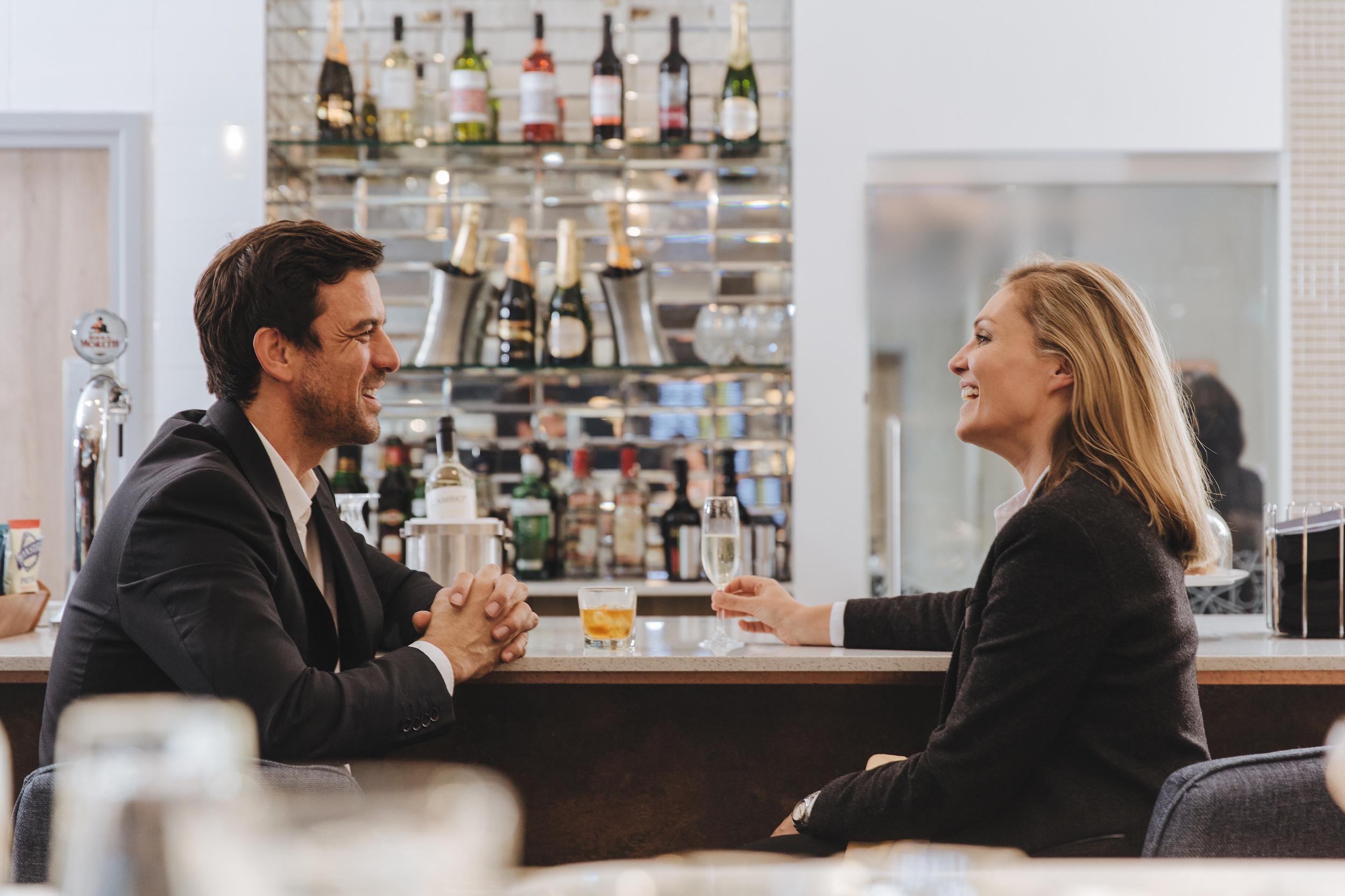 Club Aspire Heathrow Airport Terminal 3 Guests at Bar