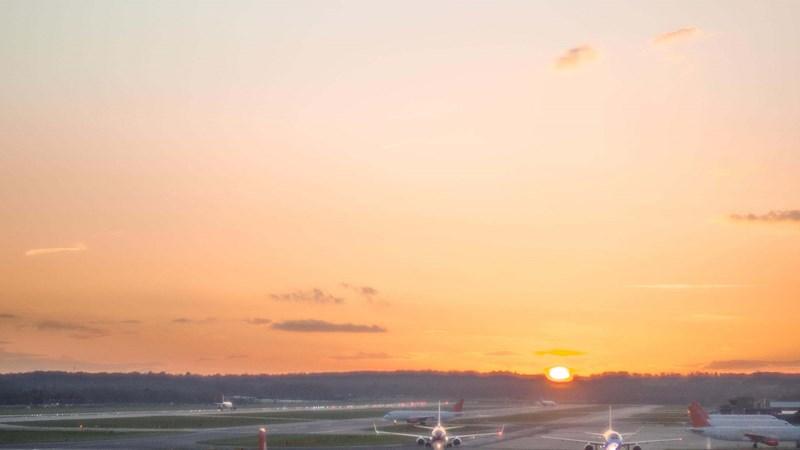 No1 Lounge Gatwick South Runway View with Sunset